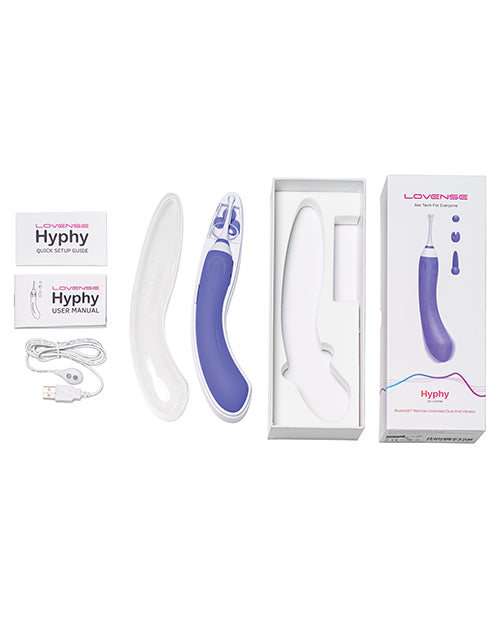 Lovense Hyphy App Compatible Silicone Dual End Vibrator - Purple