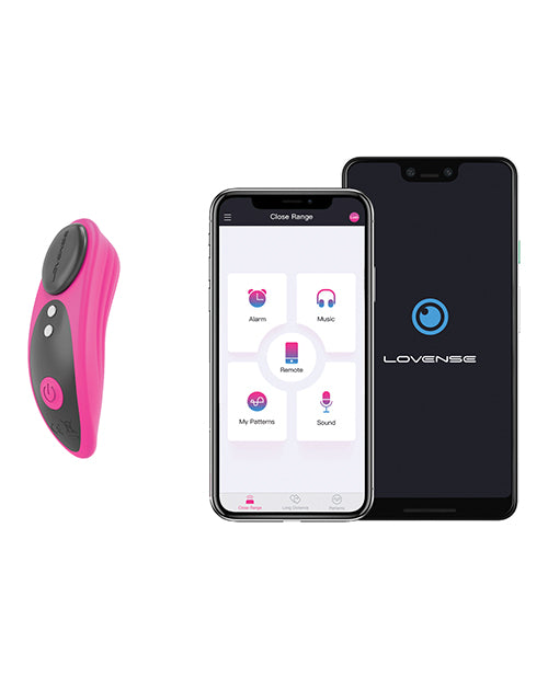 Lovense Ferri App Compatible Silicone Panty Vibe - Pink/Black