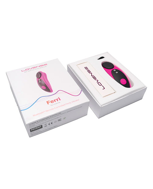 Lovense Ferri App Compatible Silicone Panty Vibe - Pink/Black