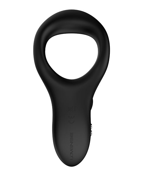 Lovense Diamo App Compatible Vibrating Silicone Cock Ring - Black