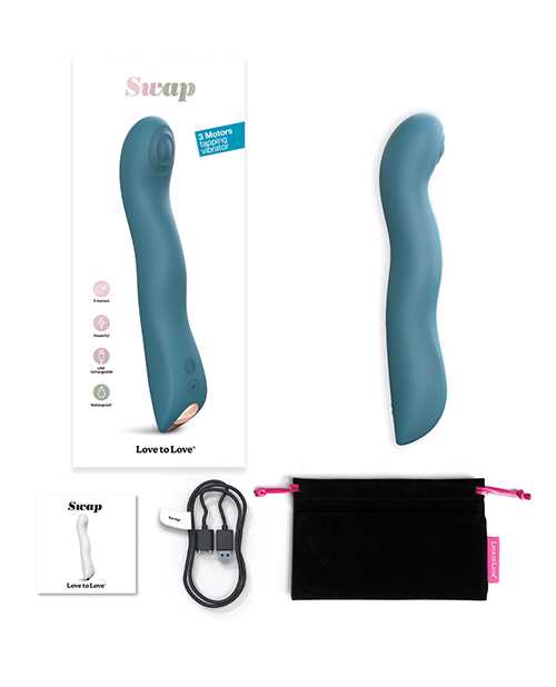 Swap Rechargeable Silicone Vibrator - Teal Me