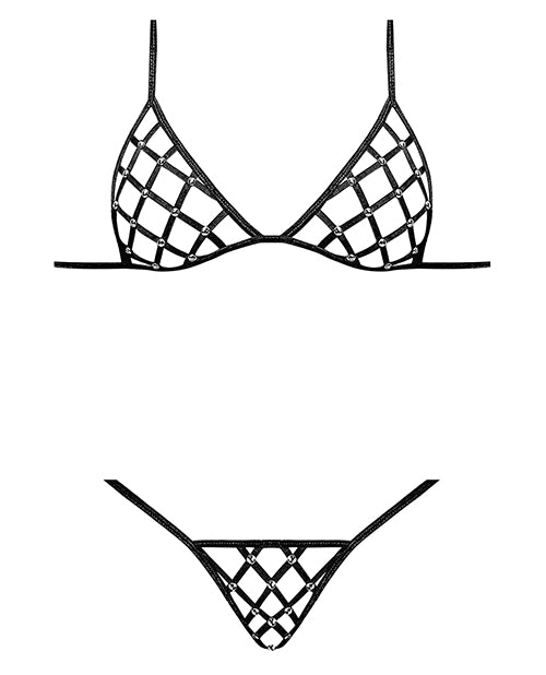 Lust Orthia Criss Cross Bra & G-String Black L/XL
