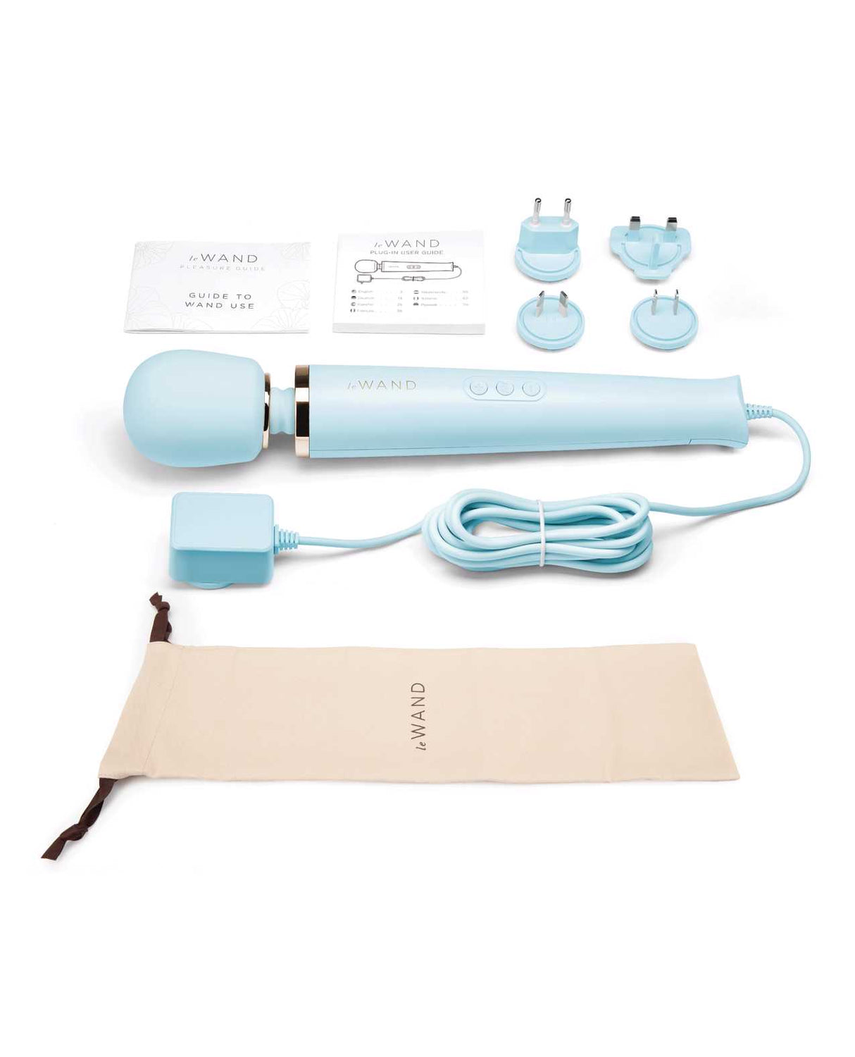 Le Wand Plugin Vibrating Massager - Sky Blue