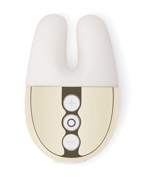 Le Wand Double Vibe Rechargeable Silicone Vibrator - White/Gold