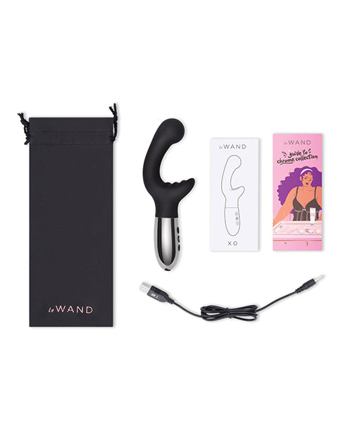 Le Wand XO Rechargeable Silicone Dual Stimulating Vibrator - Black