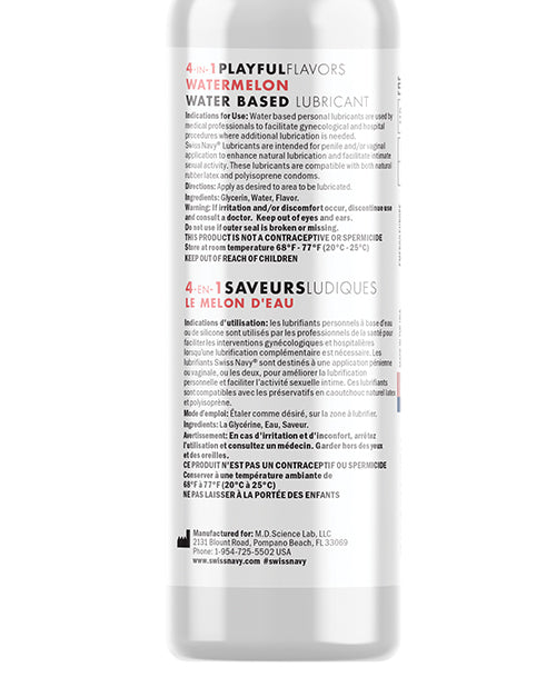 Swiss Navy 4 In 1 Flavored Lubricant 4oz - Watermelon