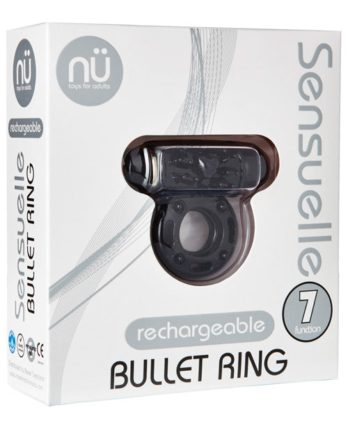 Nu Sensuelle Bullet Ring Rechargeable Vibrating Cock Ring - Black