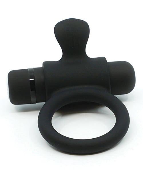 Nu Sensuelle Silicone Bullet Ring Rechargeable Vibrating Cock Ring - Black