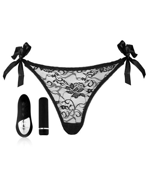 Nu Sensuelle Pleasure Panty Vibe Rechargeable Silicone with Bullet and Remote Control - Black