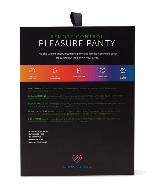 Nu Sensuelle Pleasure Panty Vibe Rechargeable Silicone with Bullet and Remote Control - Purple