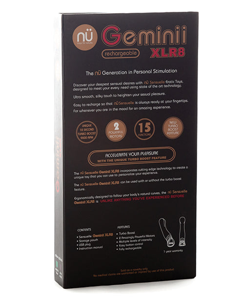 Nu Sensuelle Geminii XLR8 Rechargeable Silicone G-Spot Vibrator - Ultra Violet
