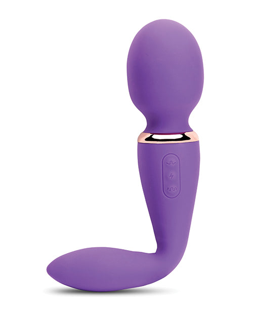 Nu Sensuelle XLR8 Alluvion Silicone Rechargeable Wand Massager - Purple/ Rose Gold