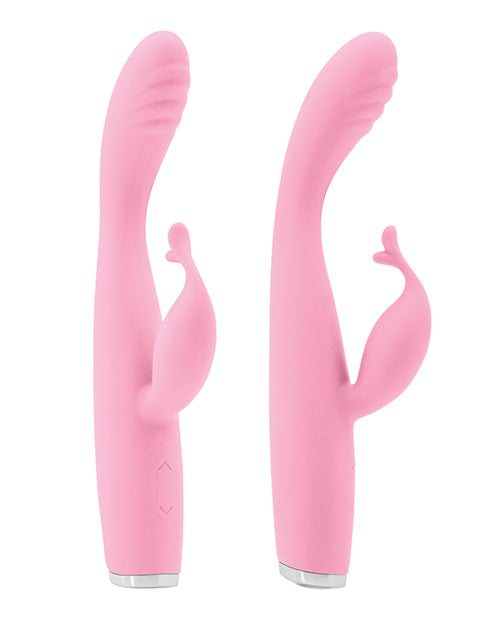 Luxe Skye Silicone Rechargeable Slim Rabbit Vibrator - Pink