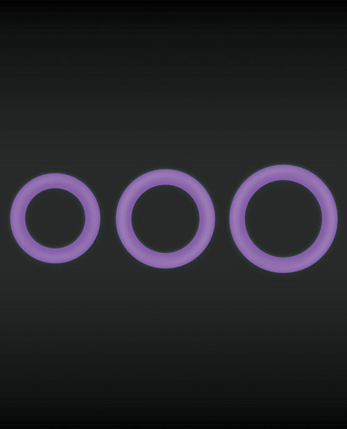 Firefly Halo Medium Silicone Cock Ring Glow In The Dark -Purple