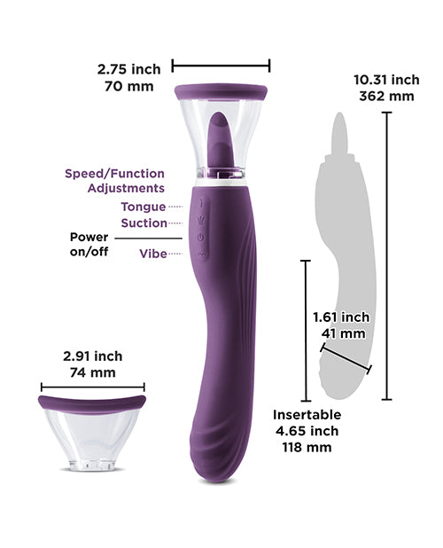 Inya Triple Delight Rechargeable Silicone Vibrator - Purple