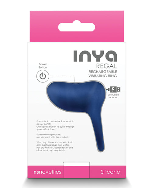 Inya Regal Rechargeable Siicone Cock Ring - Blue
