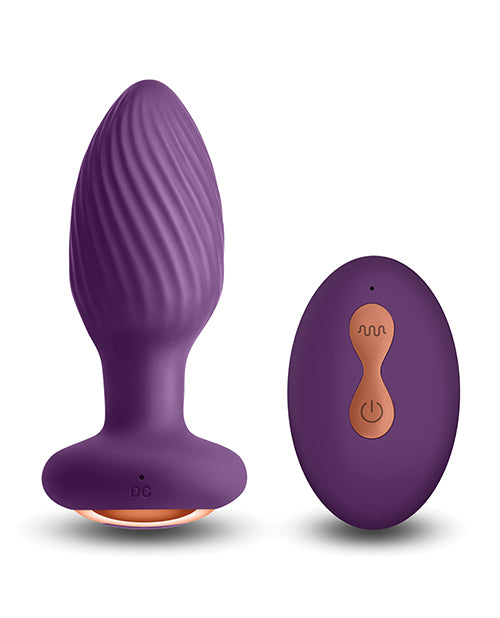 Inya Alpine Rechargeable Silicone Anal Plug with Remote Control - Purple