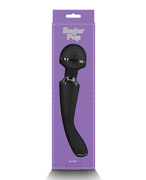 Sugar Pop Bliss Rechargeable Silicone Wand Massager - Black