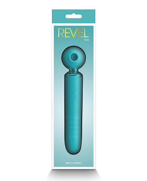 Revel Fae Rechargeable Silicone Vibrator with Clitoral Stimulator - Teal