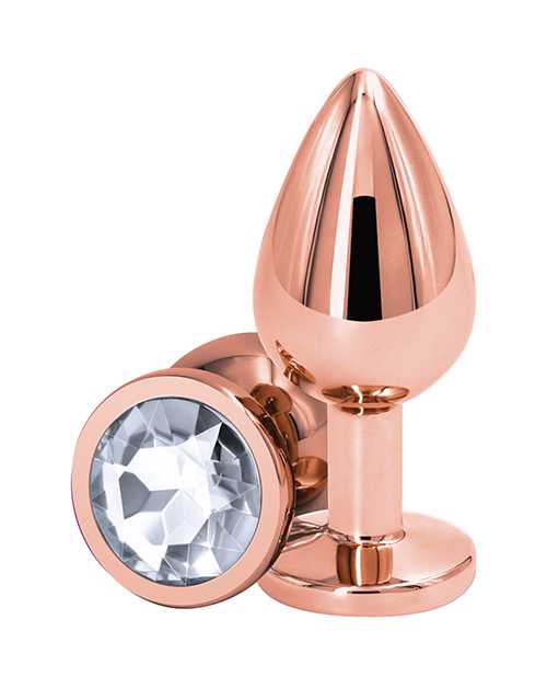 Rear Assets Rose Gold Anal Plug - Medium - Clear
