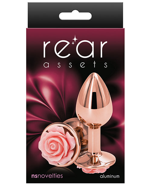 Rear Assets Rose Aluminum Anal Plug - Small - Pink/Rose Gold