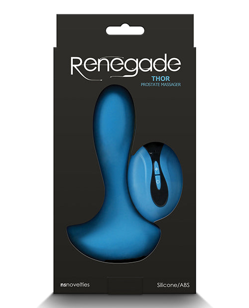 Renegade Thor Rechargeable Silicone Prostate Massager with Remote Control - Teal
