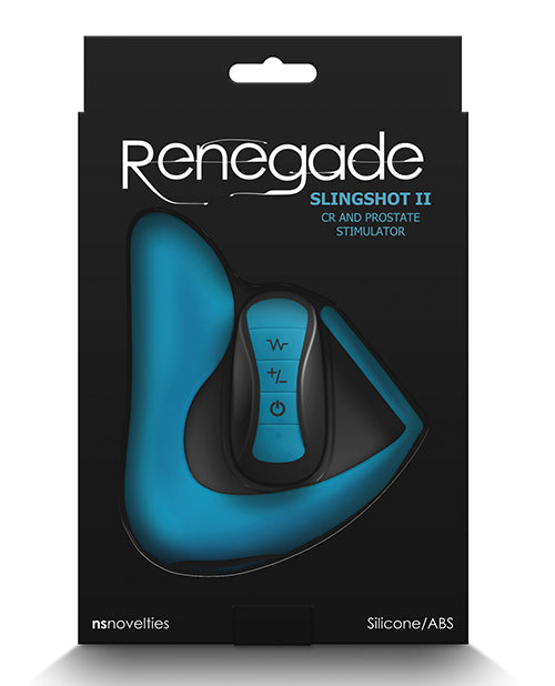 Renegade Slingshot II Rechargeable Silicone Cock Ring and Prostate Plug with Remote Control - Teal