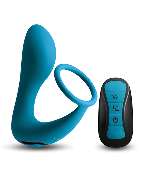 Renegade Slingshot II Rechargeable Silicone Cock Ring and Prostate Plug with Remote Control - Teal