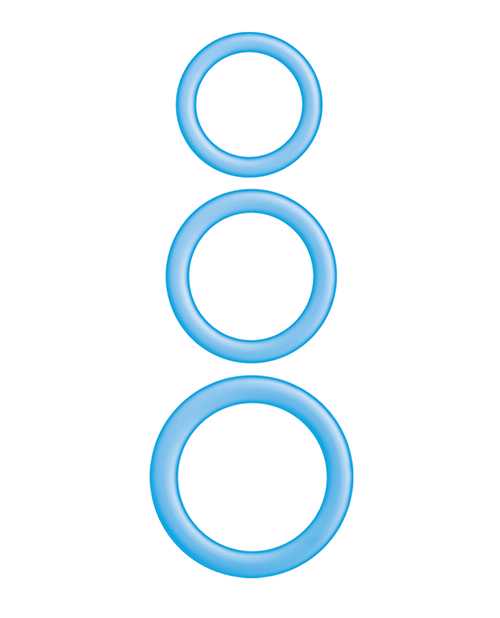 Enhancer Glow Rings Silicone Cockring - Blue