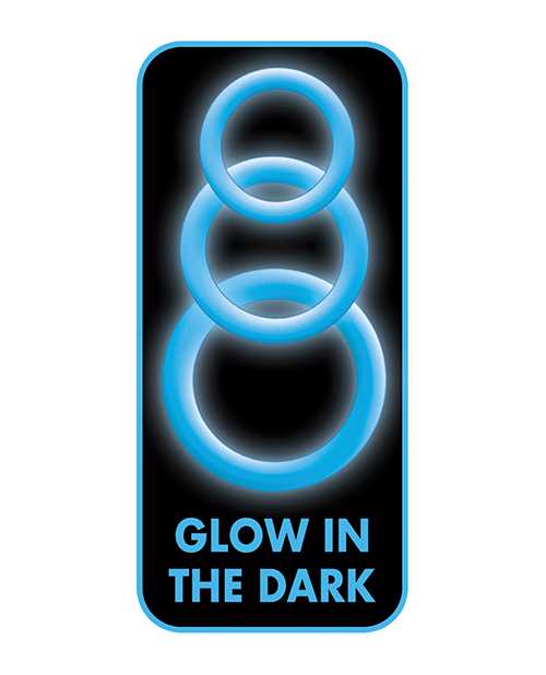 Enhancer Glow Rings Silicone Cockring - Blue