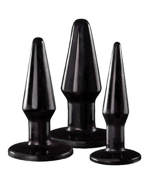 Ass-Sation Kit #2 Anal Trainer Butt Plug Set (3 piece) - Black