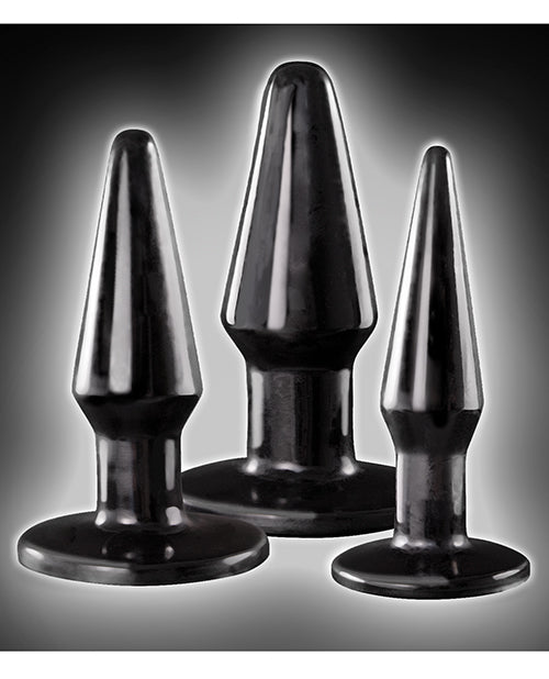 Ass-Sation Kit #2 Anal Trainer Butt Plug Set (3 piece) - Black