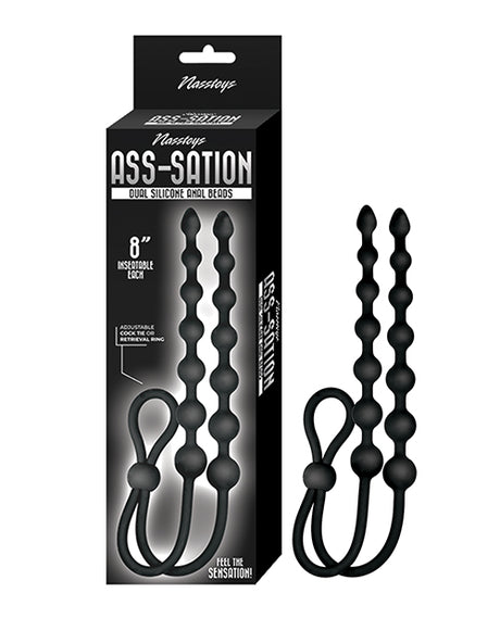 Ass-sation Dual-Ended Anal Beads - Black