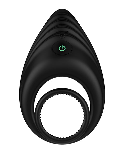 Nexus Enhance Rechargeable Silicone Vibrating Cock and Ball Ring - Black
