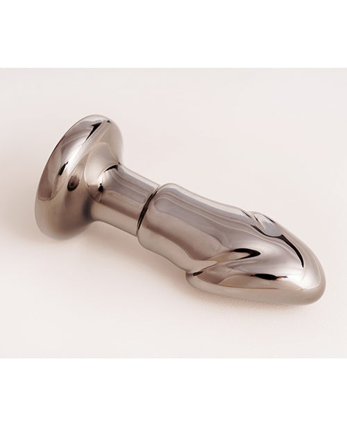 Crsital Black Opal Anal Glass Dildo Vibe - Gun Metal