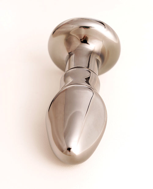 Crsital Black Opal Anal Glass Dildo Vibe - Gun Metal