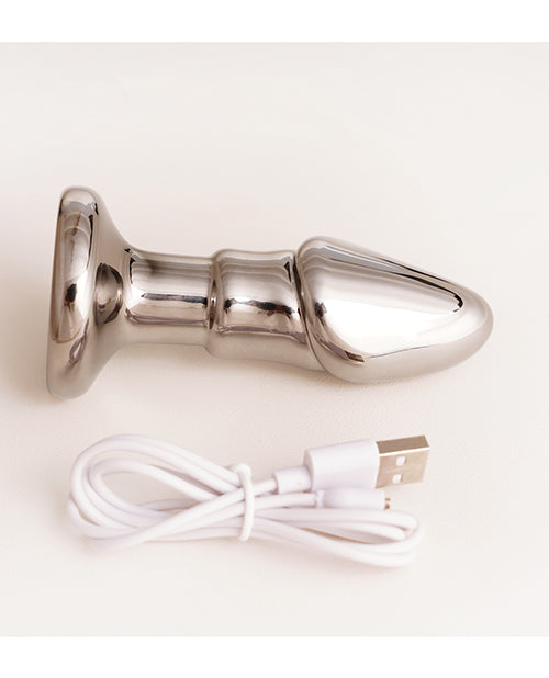 Crsital Black Opal Anal Glass Dildo Vibe - Gun Metal