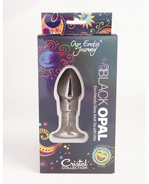 Crsital Black Opal Anal Glass Dildo Vibe - Gun Metal