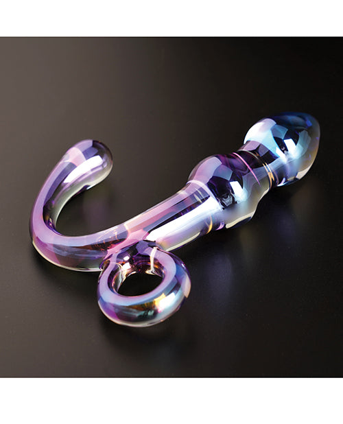 Crsital Orchard Pulse Glass Dildo w/Removable Bullet Vibe - Purple