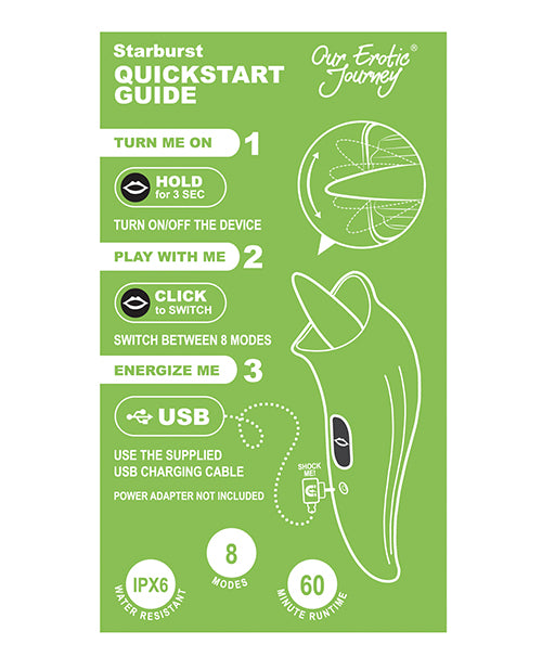 Space Starburst Clitoral Licking Vibe - Neon Green