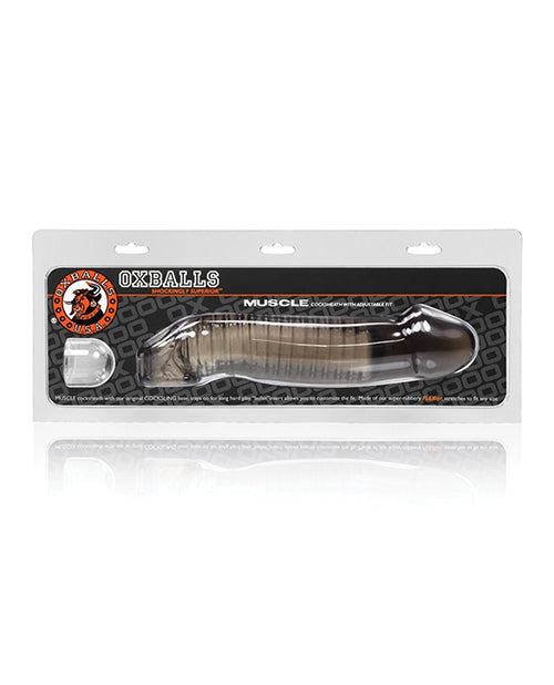 Oxballs Muscle Textured Cock Sheath Penis Extender- Smoke