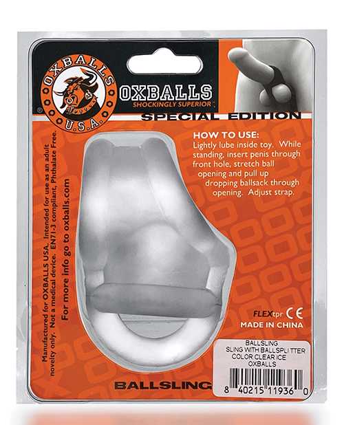 Oxballs Ball Sling with Ball Splitter Strap - Clear Ice