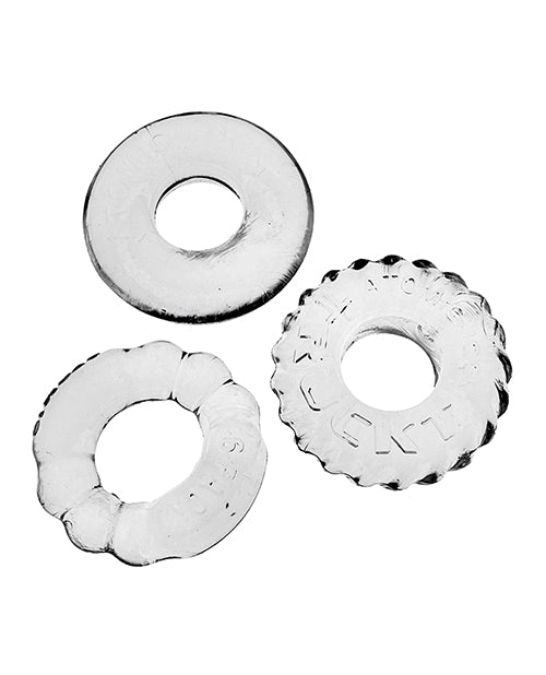 Oxballs Bonemaker Cock Ring Kit (3 pack) - Clear