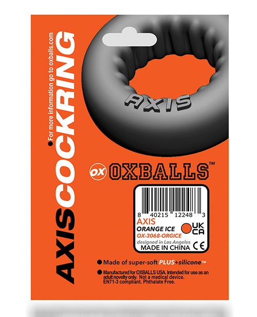 Oxballs Axis Rib Griphold Cock Ring - Clear Ice