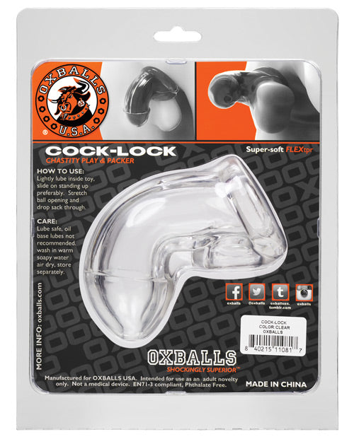 Oxballs Atomic Jock Cock-Lock Chastity Cage - Clear