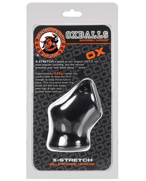 Oxballs Atomic Jock Unit-X Cock Ring and Ball Stretcher - Black