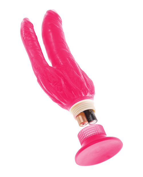 Wall Bangers Double Penetrator Vibrating Dildo 9in - Pink