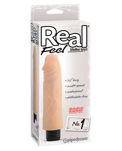 Real Feel No. 1 Long 7.5" Vibe Waterproof - Mutli-speed Flesh
