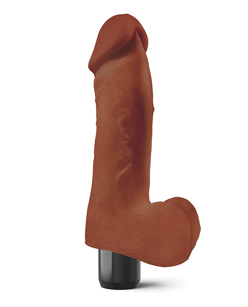 Real Feel Lifelike Toyz No. 2 Realistic Vibrating Dildo with Balls 8in - Chocolate