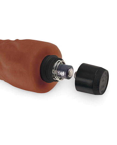 Real Feel Lifelike Toyz No. 2 Realistic Vibrating Dildo with Balls 8in - Chocolate